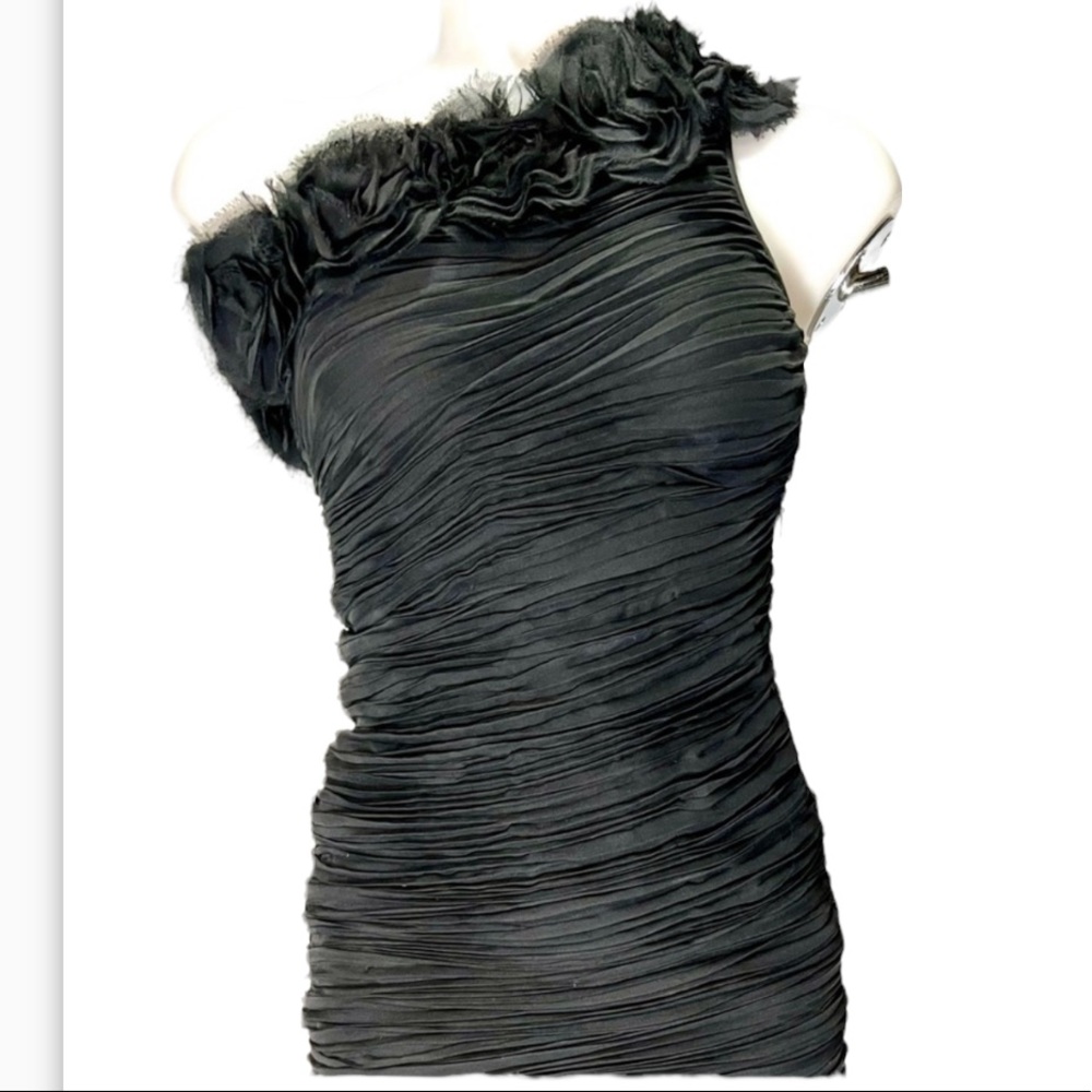 Calvin Klein SILK One Shoulder Cocktail Mini Party 2 NWT Prom Wedding - Picture 6 of 12